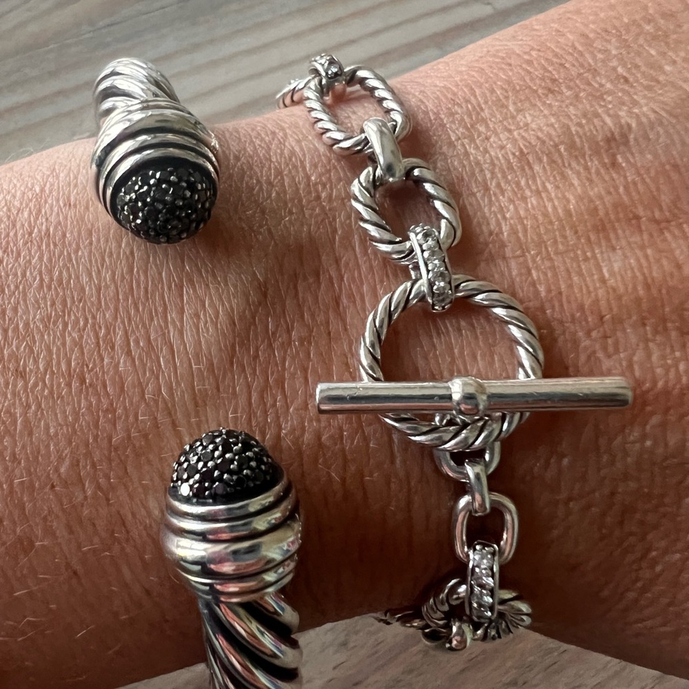 David Yurman Diamond Cushion Link Bracelet